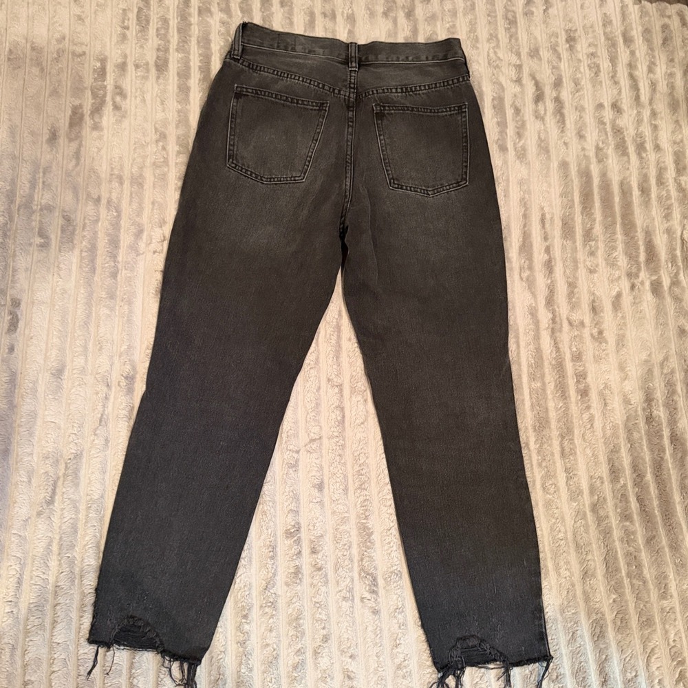 We The Free Free People High Rise Button Fly Distressed Straight Leg Jeans 27 - Picture 3 of 8